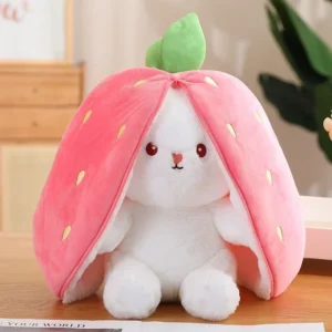 25cm Strawberry Cute Carrot Rabbit Plush Toy Stuffed Creative Into Fru Strawberry bunny