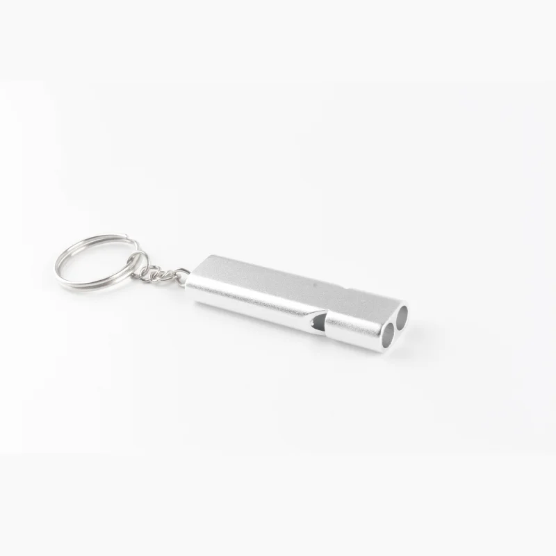 Aluminiowy gwizdek dwutonowy do tresury psa i kota Biały