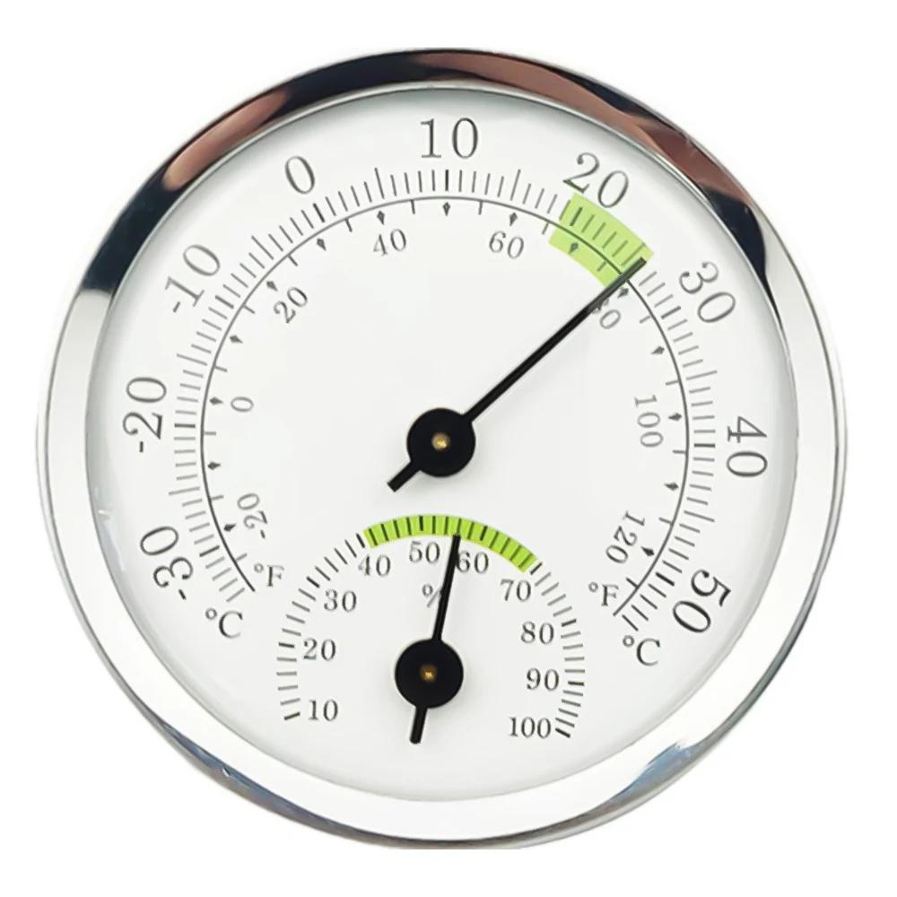 Analogowy Termohigrometr 58 mm bez Baterii do Terrarium Zielony