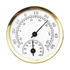 Analogowy Termohigrometr 58 mm bez Baterii do Terrarium Złoto
