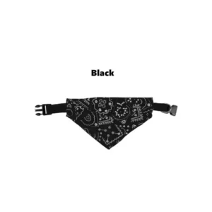 Bandana dla psa i kota - regulowana apaszka na szyję z chustą Czarny