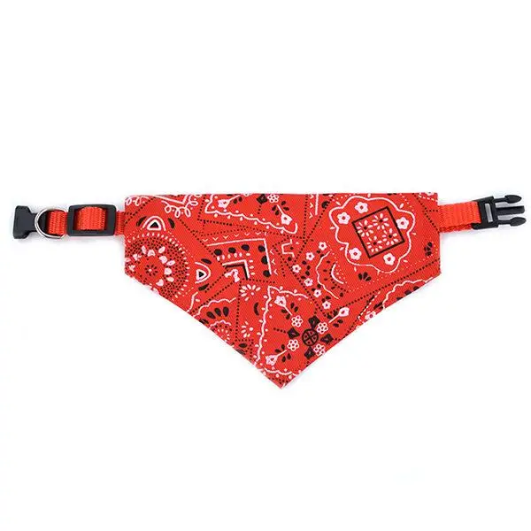 Bandana dla psa i kota - regulowana apaszka na szyję z chustą Czerwony