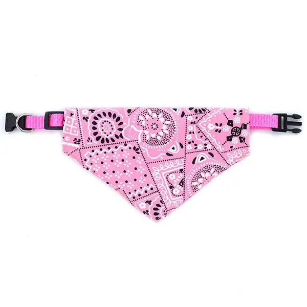 Bandana dla psa i kota - regulowana apaszka na szyję z chustą Różowy