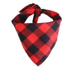 Bandana w szkocką kratę dla psa i kota – chusta trójkątna Czerwony