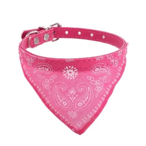 Bandana ze skorzana obroza dla psa i kota - regulowana Niebieski