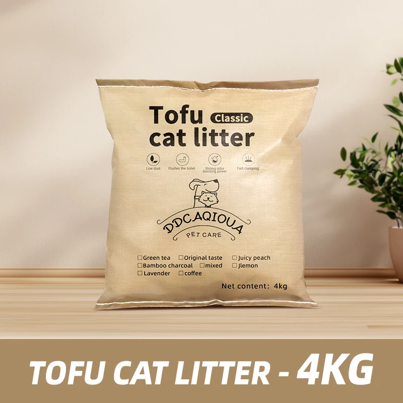 Bezpyłowy żwirek tofu dla kota 4 kg lub 8 kg — wysoka chłonność Czekolada