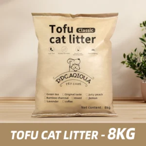 Bezpyłowy żwirek tofu dla kota 4 kg lub 8 kg — wysoka chłonność Fioletowy/фиолетовый