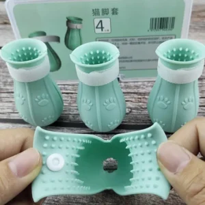 Buty ochronne dla kota do kąpieli zabezpieczające przed drapaniem Brązowy