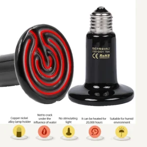 Ceramiczna lampa grzewcza podczerwień dla żółwi i gadów 25-200W Jasnożółty
