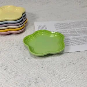 Ceramiczna miska dla kota w kształcie kwiatu, podwyższona Niebieski