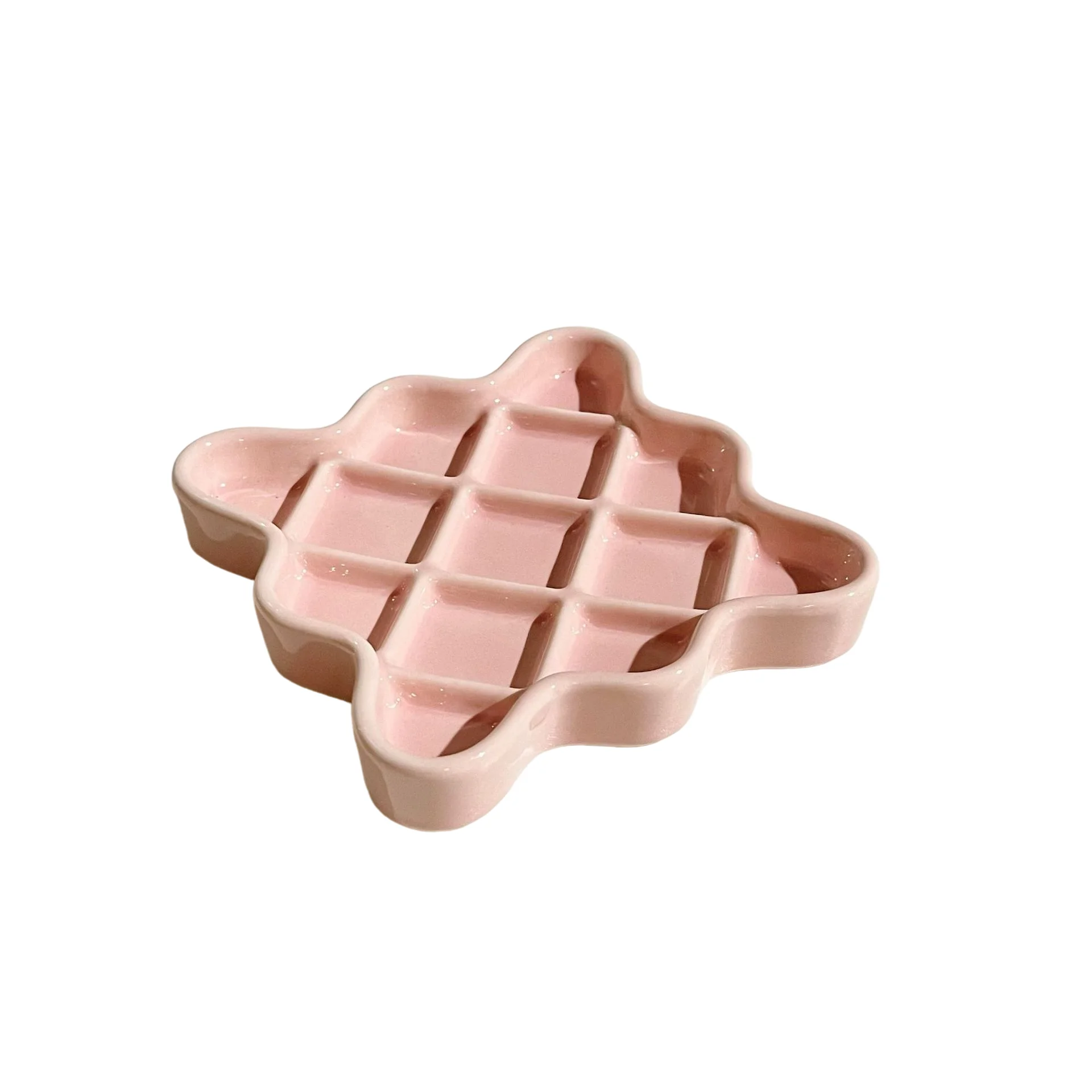 Ceramiczna miska wolnojadąca dla szczeniąt w kolorowych wzorach Różowy