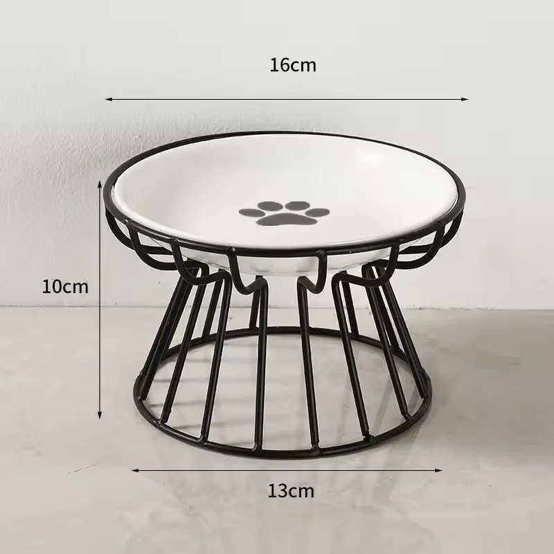 Ceramiczne miski dla psa i kota na podstawce Czarny