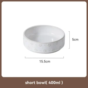 Ceramiczny zestaw misek dla dużego psa na drewnianym stojaku 1200–1800 ml Biały