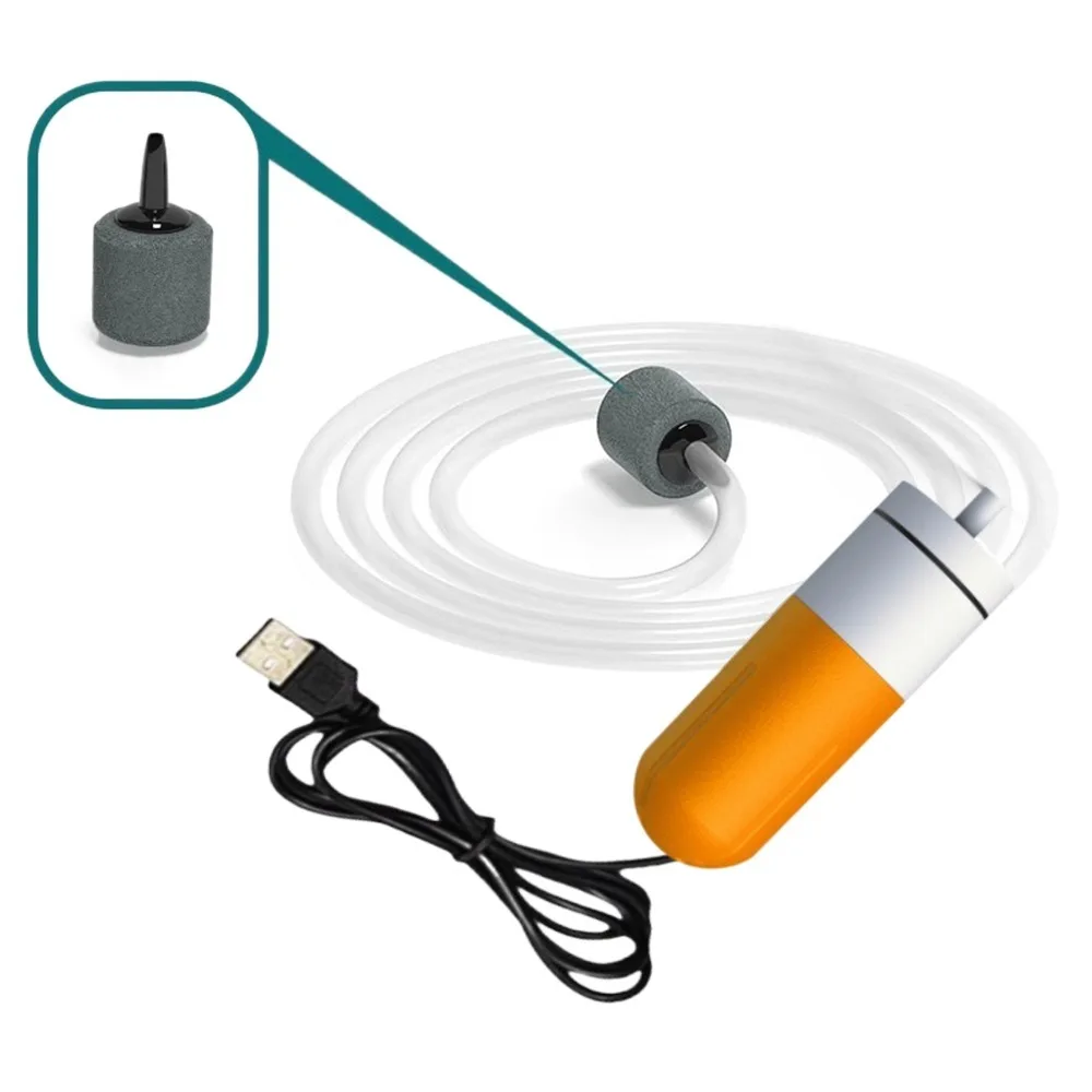 Cicha mini pompa powietrza USB do akwarium z regulacją prędkości Fioletowy