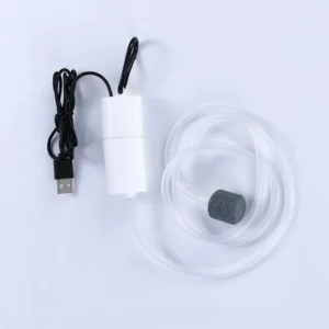 Cicha mini pompka powietrza USB do akwarium — mały aerator zbiornika ryb Czerwony