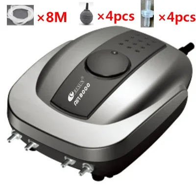 Cicha pompa powietrza 220V do akwarium i stawu rybnego 2W–4W Srebrny