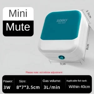 Cicha pompa powietrza do akwarium True Oxygen 30dB 4L/min Non adjustable 3w