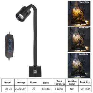 Cienka lampa LED do akwarium USB 3W oświetlenie roślin wodnych Biały