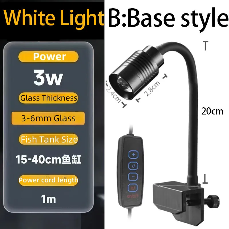 Super cienka lampka LED 3W USB do podświetlania roślin w nano akwarium Czarny