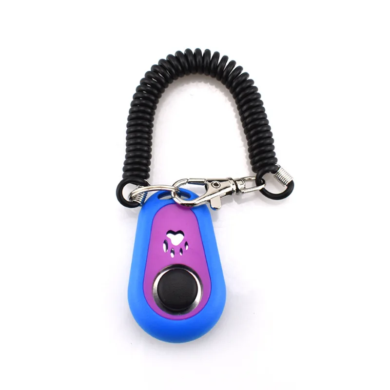 Clicker treningowy z łapką — brelok do kluczy dla psa i kota Jasnoszary