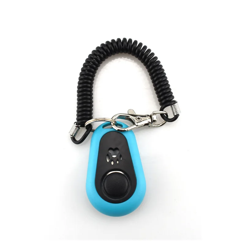 Clicker treningowy z łapką — brelok do kluczy dla psa i kota Niebieski