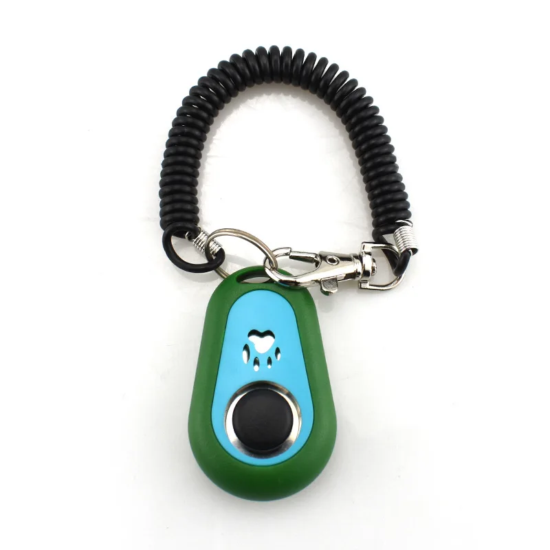 Clicker treningowy z łapką — brelok do kluczy dla psa i kota Zielony