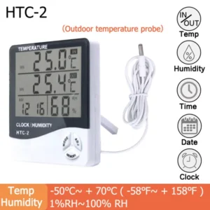 Cyfrowy termometr i higrometr LCD do terrarium Htc 2