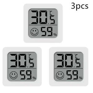 Cyfrowy termometr higrometr mini LCD — zestaw 1 lub 3 sztuki Pomarańczowy