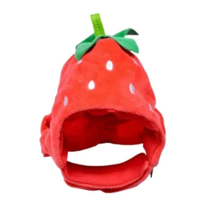 Czapka owoc dla kota i psa - urocze nakrycie głowy kawaii Czerwony