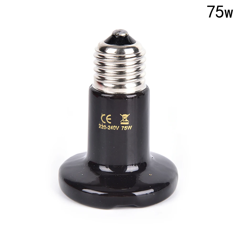 Czarna ceramiczna lampa grzewcza na podczerwień 50-100W dla gadów Khaki