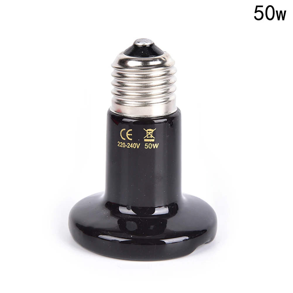 Czarna ceramiczna lampa grzewcza na podczerwień 50-100W dla gadów Czerwony