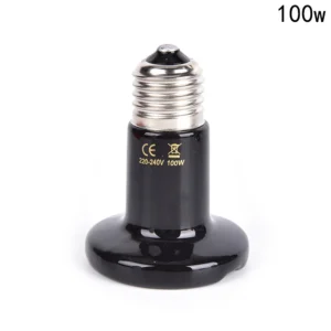 Czarna ceramiczna lampa grzewcza na podczerwień 50-100W dla gadów Jasnozielony