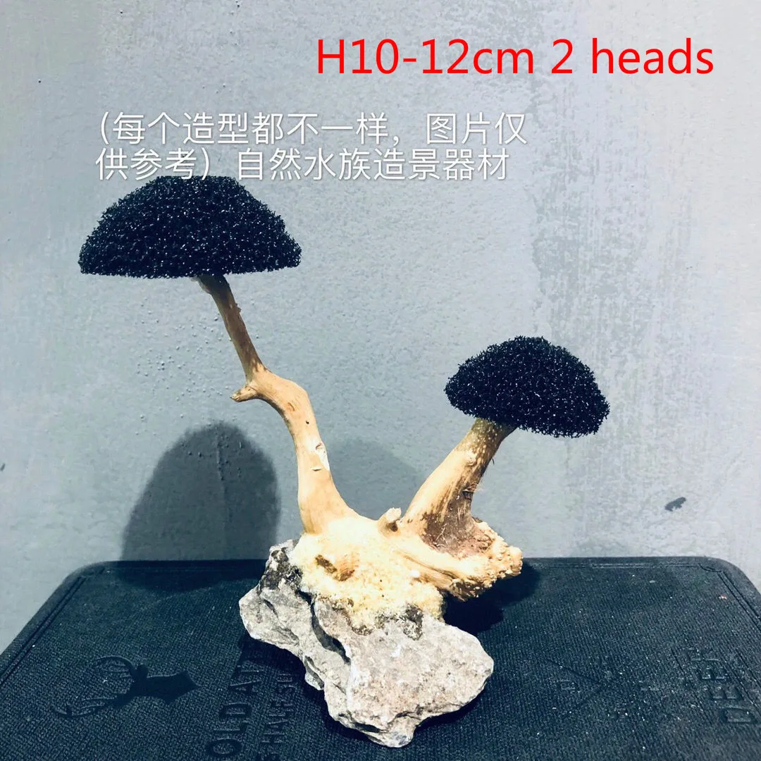 Dekoracja korzeń z mchem do akwarium DIY H10 2 heads