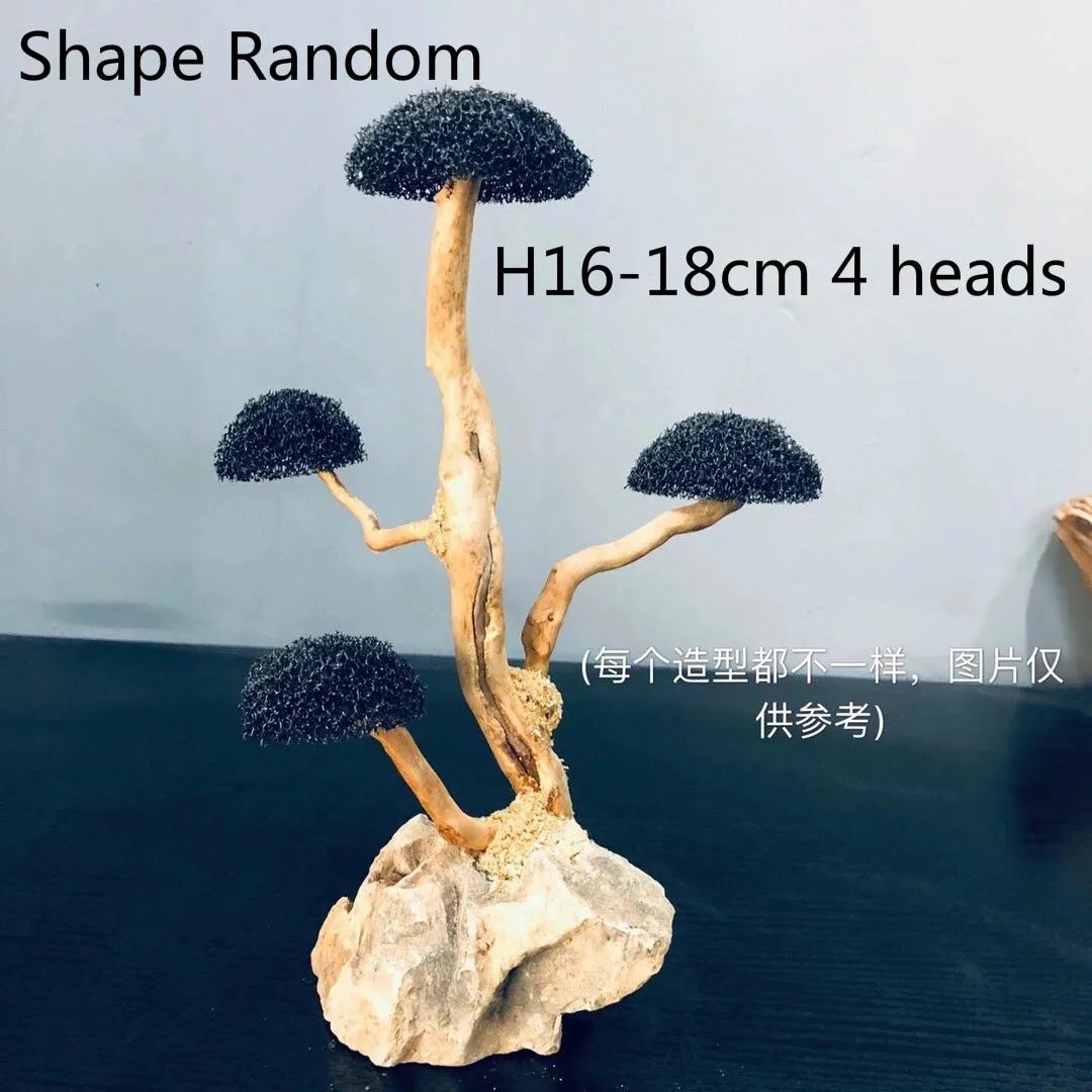 Dekoracja korzeń z mchem do akwarium DIY H16 4 heads