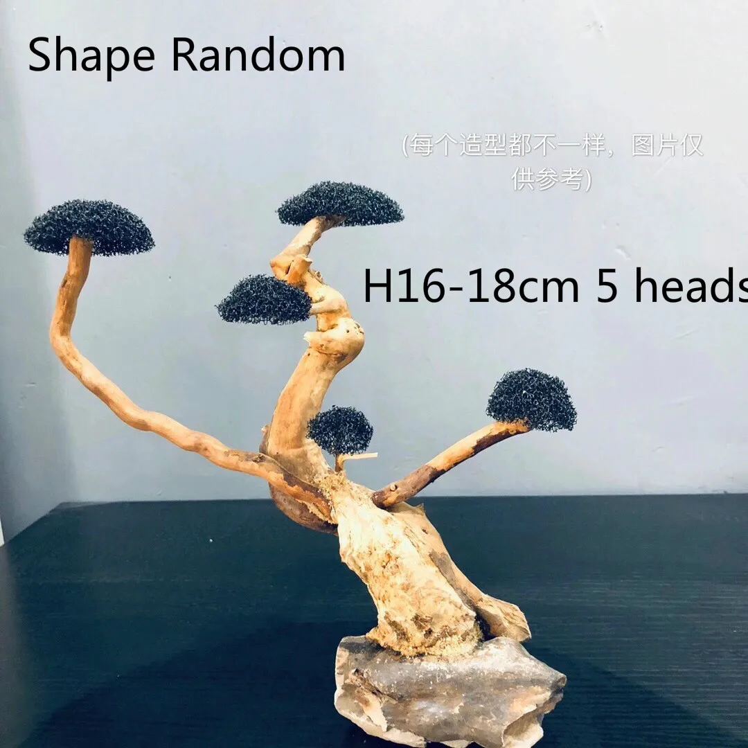 Dekoracja korzeń z mchem do akwarium DIY H16 5 heads