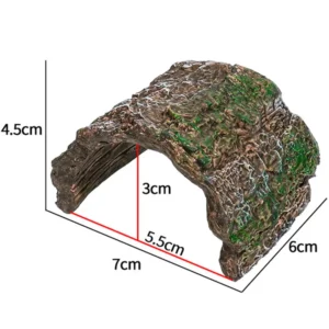 Dekoracja terrarium z żywicy — kryjówka dla jaszczurki i gekona Ciemny brąz