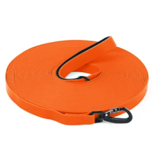 Długa smycz treningowa dla psa 3–30 m wodoodporna PVC Pomarańczowy