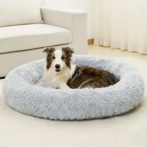 Długie pluszowe legowisko sofa dla psa i kota — miękkie XXL Szary