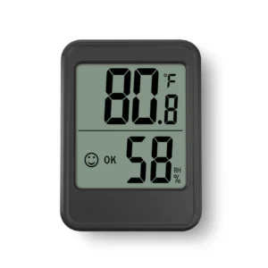 Duży termometr higrometr LCD — miernik temperatury i wilgotności do pomieszczenia Pomarańczowy