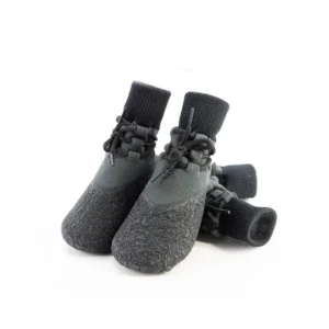 Dzianinowe buty dla psa antypoślizgowe z regulowanymi paskami – 4 sztuki Czarny