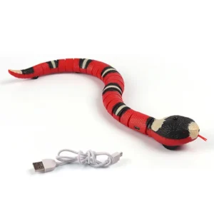 Elektryczna zabawka węż dla kota z ładowaniem USB żółty