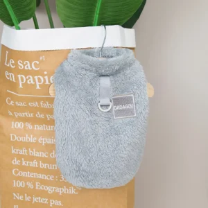Flanelowy sweter kombinezon dla małego psa chihuahua yorkie ciepły na zimę Szary