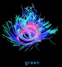 Fluorescencyjne dekoracje do akwarium — silikonowe świecące rośliny koralowe UV Burgundia