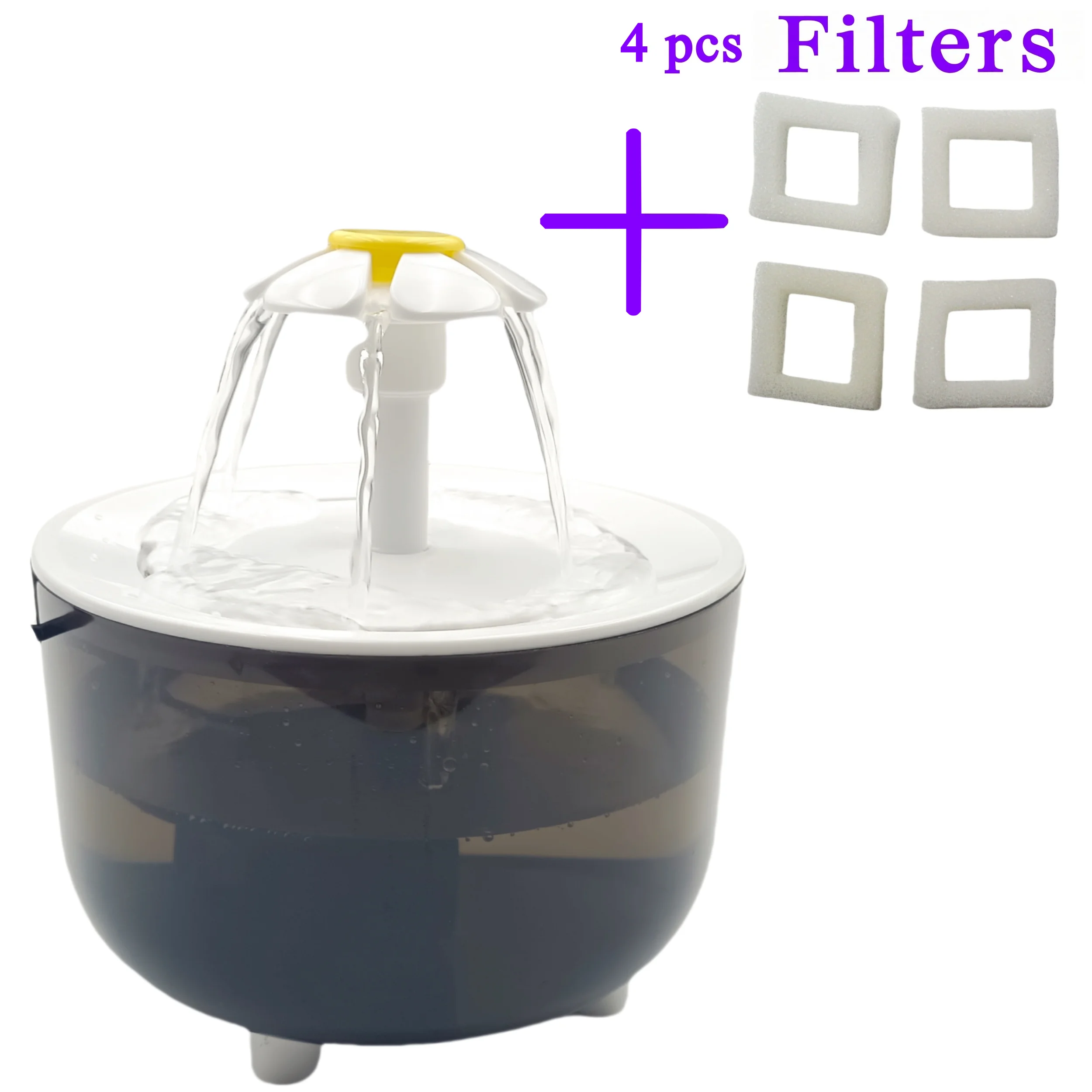 Fontanna dla kota 1200 ml z 4 filtrami i zasilaniem USB Czarny