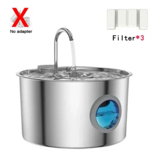 Fontanna dla kota i psa ze stali nierdzewnej 3,2 l 1set 3filter