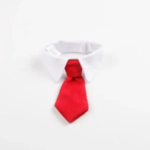 Formalna muszka i krawat tuxedo dla psa i kota — czarna lub czerwona Czerwony