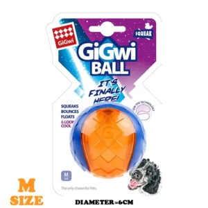 Gigwi G-Ball — interaktywna piskliwa piłka dla psów 6,5 cm żółty