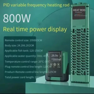 Grzałka akwariowa 50W–1200W z wyświetlaczem LCD i automatyczną regulacją Burgundia