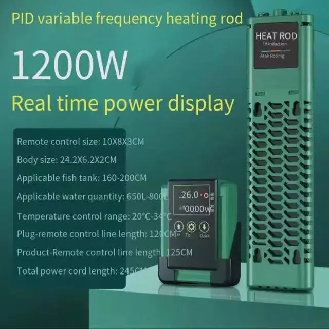 Grzałka akwariowa 50W–1200W z wyświetlaczem LCD i automatyczną regulacją Fioletowy