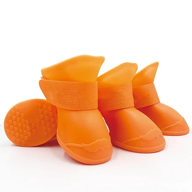 Gumowe wodoodporne buty outdoorowe dla psa i kota — 4 sztuki Biały